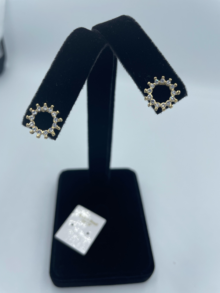 18K Gold Filled Sun CZ Studs