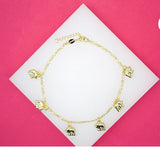 18K GOLD FILLED DANGLE ELEPHANT CHARM ANKLET