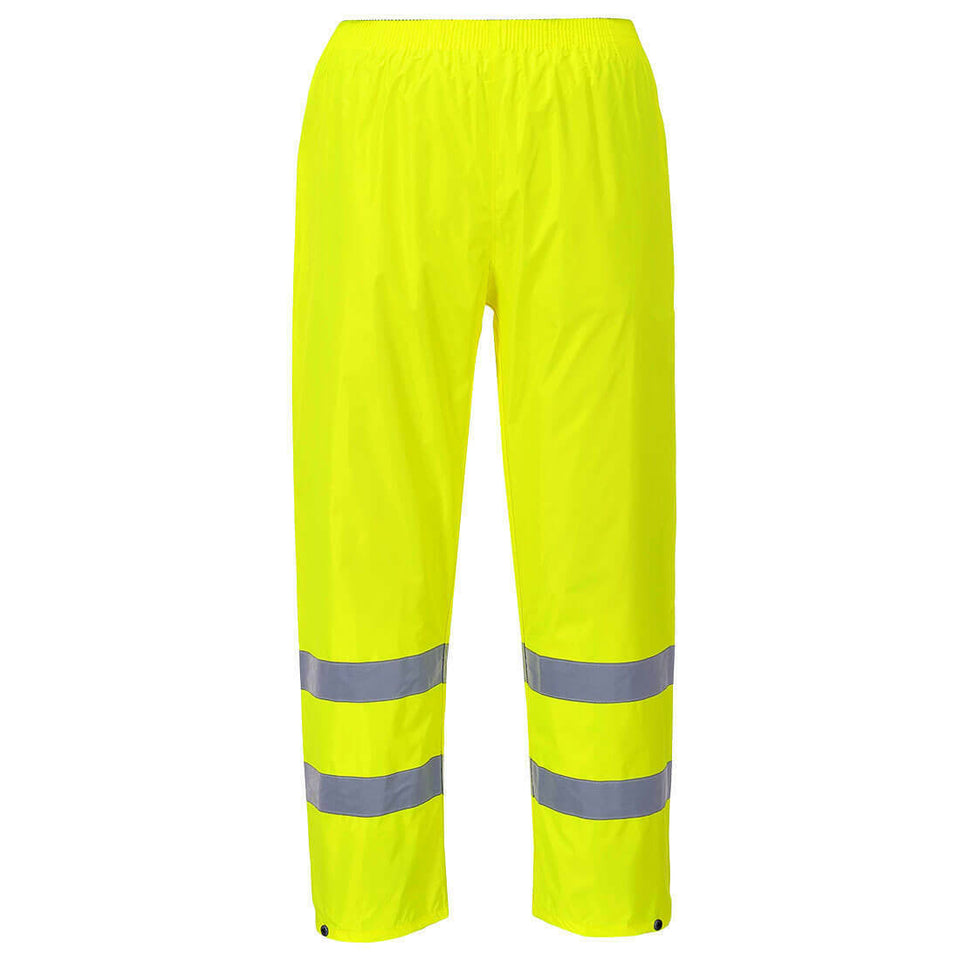 Portwest Mens Hi-Vis Rain Trousers Lightweight Waterproof Work Safety Pants H441