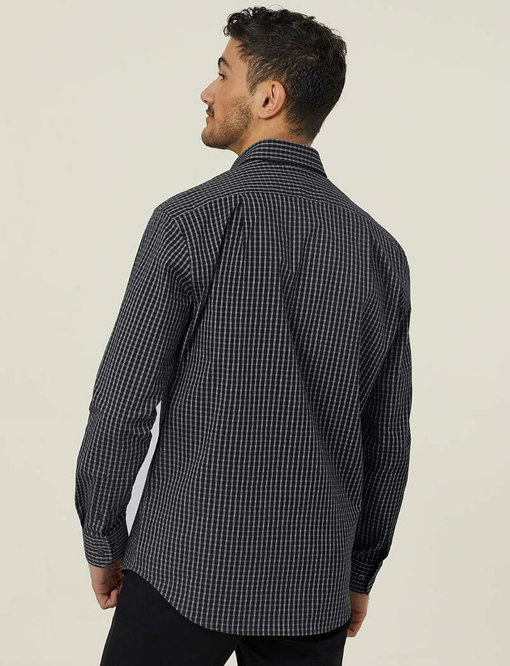 NNT Mens Business Long Sleeve Check Shirt Avignon Formal Shirts Comfort CATJDE