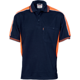 DNC Workwear Mens Polyester Cotton Panel Polo Shirt - Short Sleeve Casual 5214