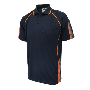 DNC Workwear Mens Hi-Vis GALAXY Sublimated Polo Work Shirt Short Sleeve 5218