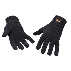 Portwest Knit Glove Insulatex Lined Warm Comfort Black Knitted Cuff GL13