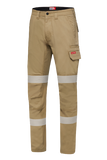Hard Yakka Canvas Cargo Pant Tough Double Layer Knees Reflective Stretch Y02855