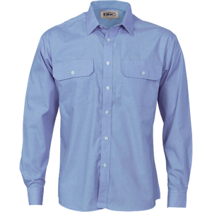 DNC Workwear Mens Polyester Cotton Work Shirt Long Sleeve Business Casual 3212