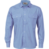 DNC Workwear Mens Polyester Cotton Work Shirt Long Sleeve Business Casual 3212