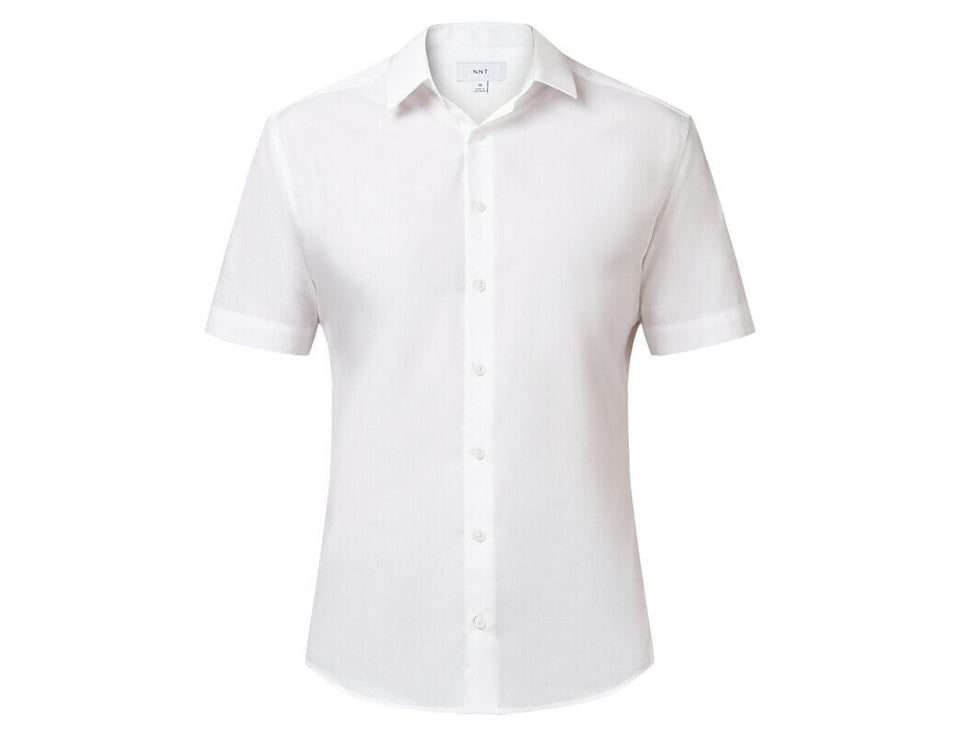 NNT Mens Business Shirt Poplin Short Sleeve Cotton Blend Formal Shirt CATJ8X