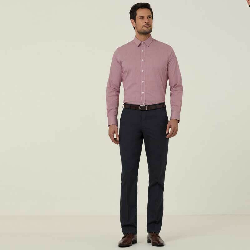 NNT Mens Avignon Gingham Checked Long Sleeve Shirt Casual Fit Business CATJDF