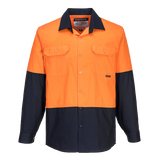 Portwest Hi-Vis Two Tone Lightweight Long Sleeve Shirt Reflective Safety MS801
