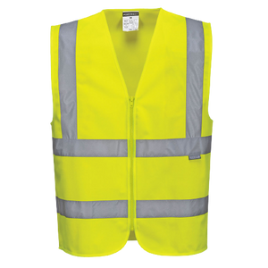 Portwest Hi-Vis Zipped Band & Brace Vest Reflective Taped Work Safety C375