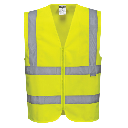 Portwest Hi-Vis Zipped Band & Brace Vest Reflective Taped Work Safety C375