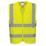 Portwest Hi-Vis Zipped Band & Brace Vest Reflective Taped Work Safety C375