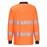 Portwest Mens Long Sleeve PW3 Hi-Vis Polo Shirt  Reflective Safety Workwear T186