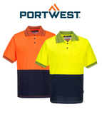 Portwest Mens Prime Mover Hi-Vis Work Shirt Short Sleeve Micro Mesh Polo MP110