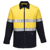Portwest Quilt Padded Cotton Drill Jacket 2 Tone Reflective Work Safety MJ987