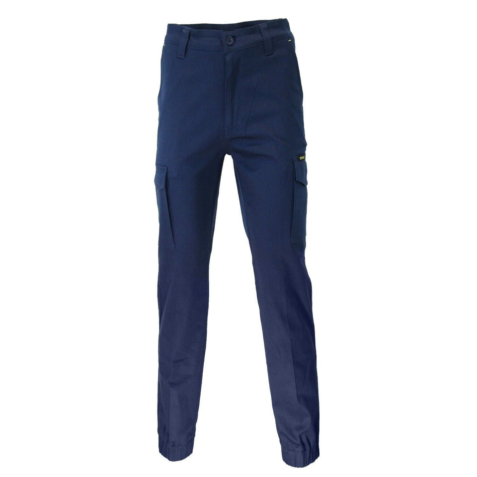 DNC Workwear Men SlimFlex Cargo Pants- Elastic Cuffs Tough Pant Work 3377