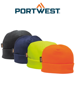 Portwest Mens Beanie Durable Fleece Hat Insulatex Lined Winter Warm Comfort HA10
