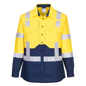 Portwest Ladies Hi-Vis Stretch Long Sleeve Shirt 2 Tone Reflective Safety LS502