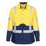 Portwest Ladies Hi-Vis Stretch Long Sleeve Shirt 2 Tone Reflective Safety LS502