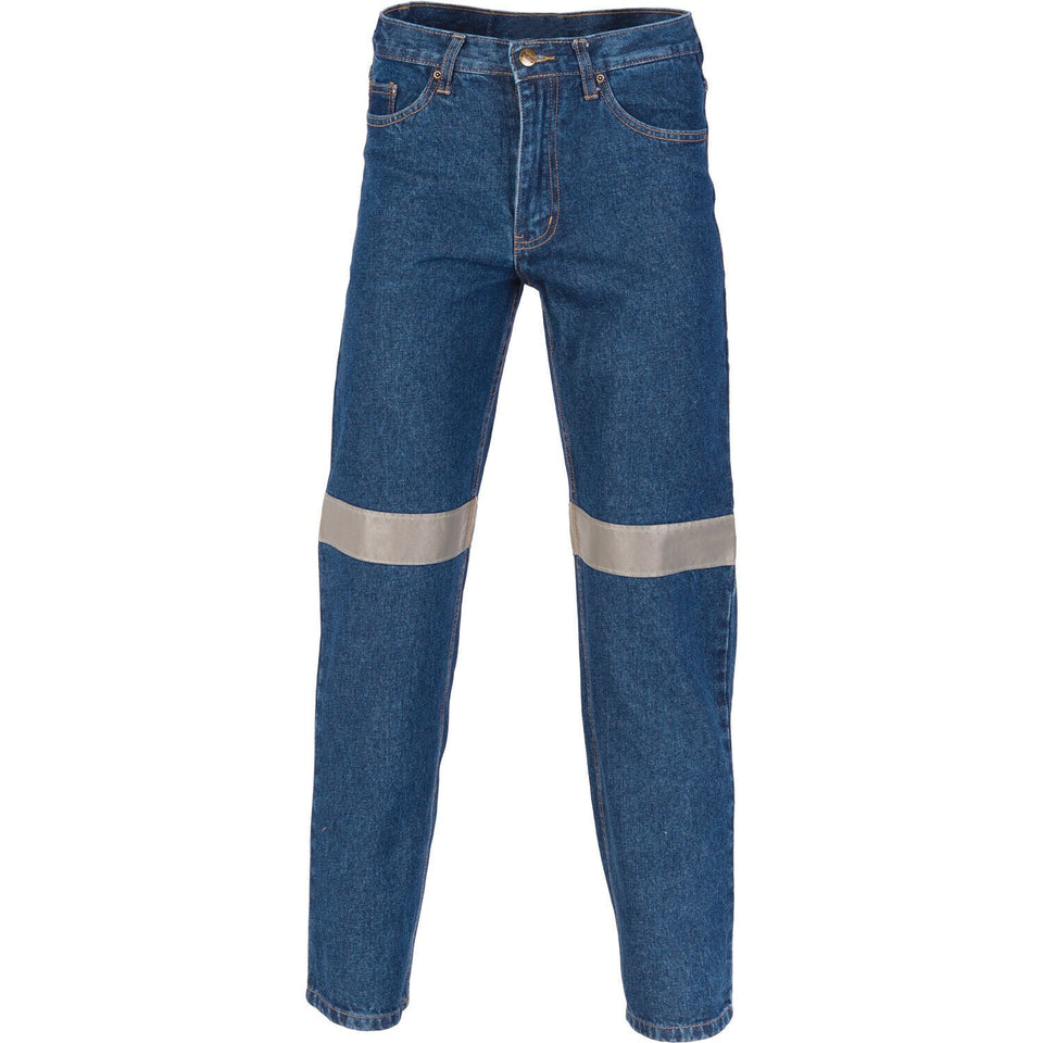 DNC Workwear Mens Relective Denim Jeans CSR R/Tape Flame Retardant Work 3327