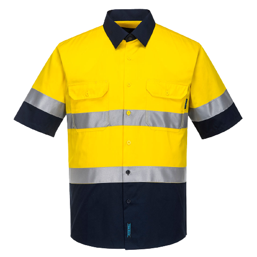 Portwest Hi-Vis Two Tone Lightweight Short Sleeve Shirt with Tape Safety MA802