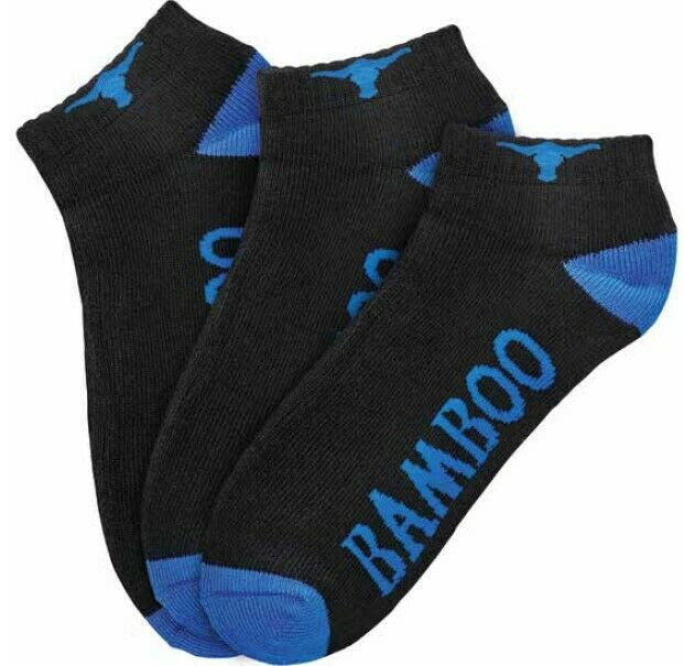 Elwood  Mens 3 Pack Workwear Bamboo Ankle Sock Cotton Comfy Toe Protect EWD905