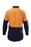Hard Yakka Shirt Hi-Vis 2 Tone Long Sleeve Drill Work Safety Cotton Y07982