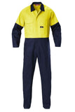 Hard Yakka Hi-Vis 2 Tone Work Phone Cotton Drill Coverall Overalls Y00270