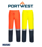 Portwest Mens Huski Farmers Hi-Vis Pants Reflective Work Safety Tapped K8101
