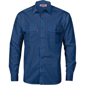 DNC Workwear Mens Polyester Cotton Work Shirt Long Sleeve Business Casual 3212