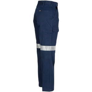 DNC Workwear Ladies Cotton Drill Cargo Pants 3M Reflective Tough Pant Work 3323