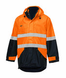 KingGee 4 in 1 Waterproof Jacket Fleece Insulated Hood Safety Hi-Vis K55300