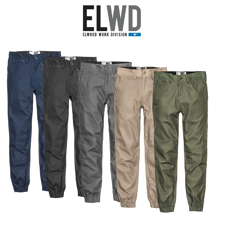 Elwood Women Cuffed Pant Stretch Canvas Elastic Cuff Comfortable Workwear EWD503