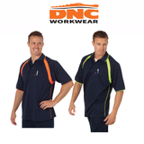 DNC Workwear Mens Coolbreathe Contrast Polo Short Sleeve Sleeve Casual 5216