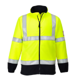 Portwest Flame Resistant Anti Static Hi-Vis Fleece Drawcord Full Zip Jacket FR31