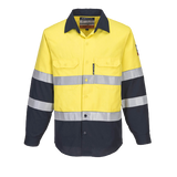 Portwest Mens Prime Mover Hi-Vis Work Shirt Long Sleeve Closed Front Taped FR04