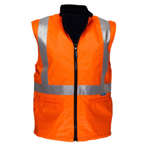Portwest Cross Back Polar Fleece Reversible Vest Refective Safety MX214