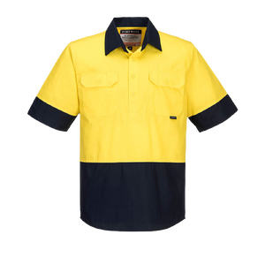 Portwest Hi-Vis Two Tone Lightweight Short Sleeve Closed Front Shirt Wear MC802