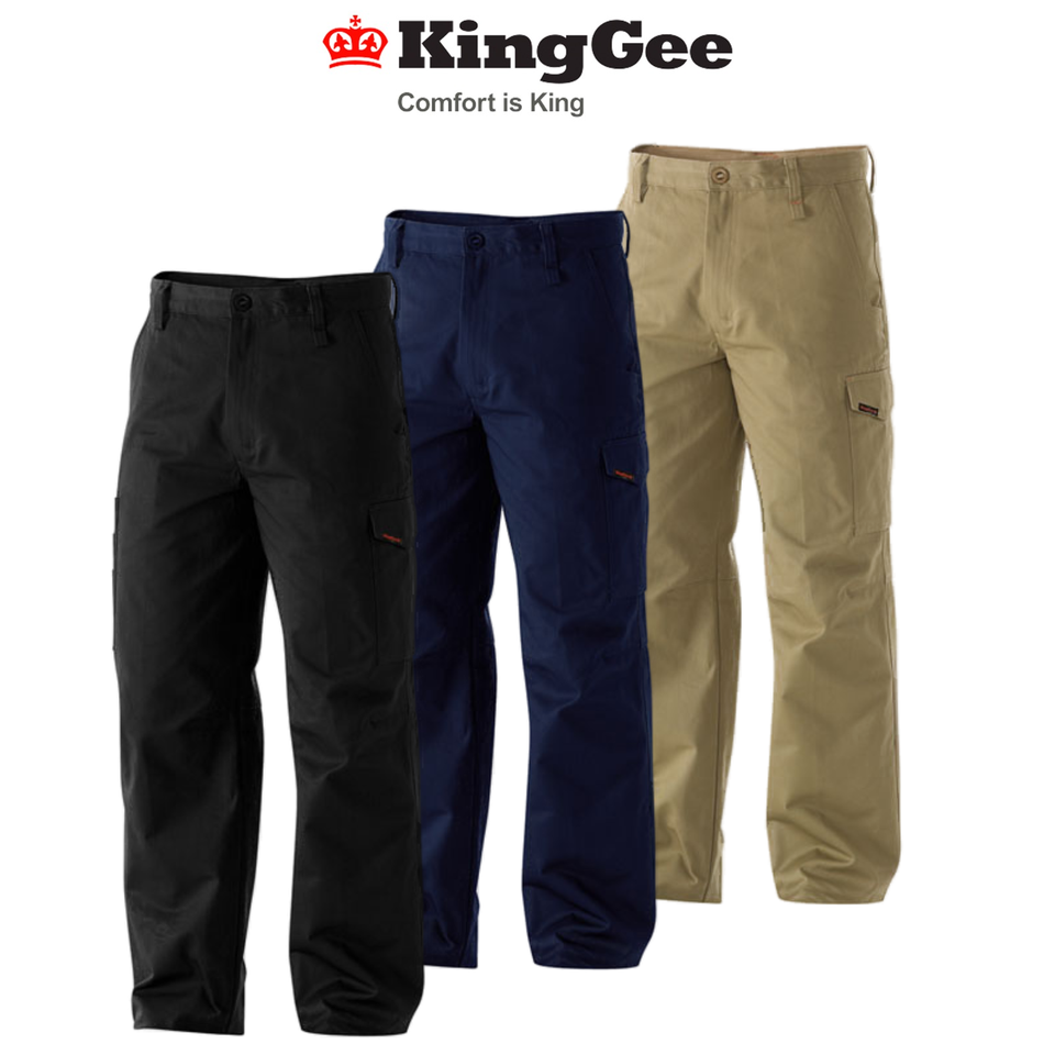 KingGee Mens Workcool Pants Modern Fit Cargo Tough Work Comfort Safety K13800
