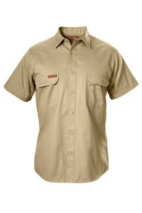 Hard Yakka Cotton Drill Work Shirt Button Short Sleeve Workwear Top Y07510