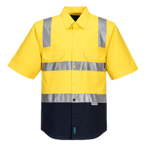 Portwest Hi-Vis Two Tone Regular Weight Shirt Tape Over Shoulder Safety MS102