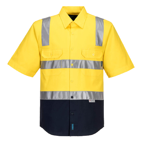 Portwest Hi-Vis Two Tone Regular Weight Shirt Tape Over Shoulder Safety MS102