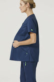 NNT Womens Maternity V Neck Scrub Top Curved Hemline Nurse Work Uniform CATUG3