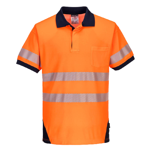 Portwest PW3 Hi-Vis Polo Shirt S/S Breathable 2 Tone Reflective Work Safety T182
