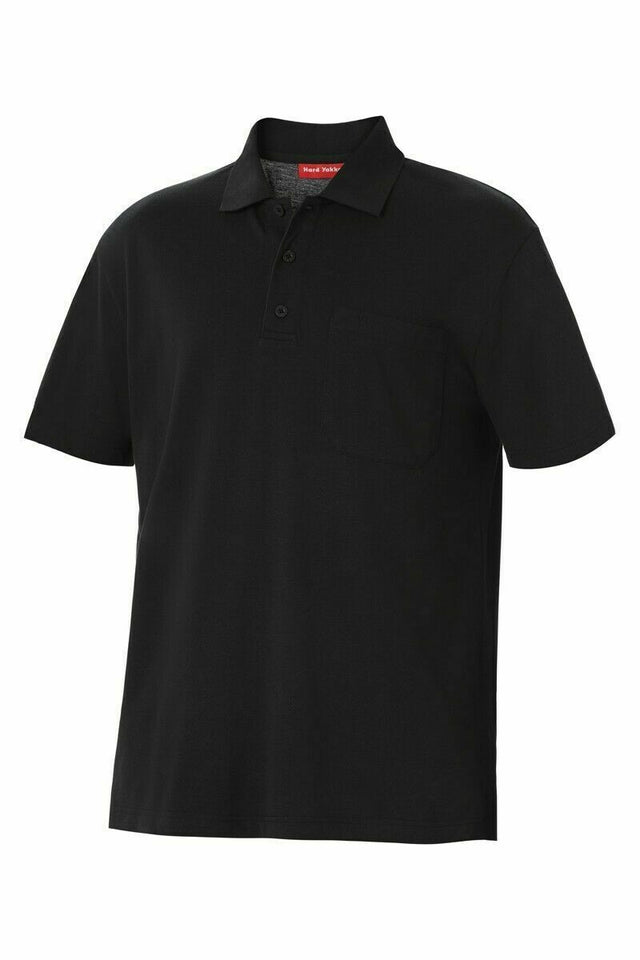 Mens Hard Yakka Plain Cotton Pique Polo Short Sleeve Work Shirt Top Y11306