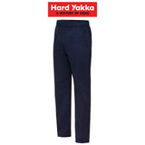 Mens Hard Yakka Elastic Waist Work Pants Cotton Drill Trade Industry Job Y02560