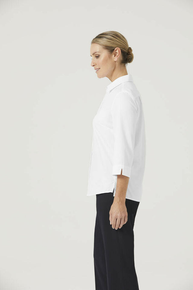 NNT Womens Formal Stretch Twill 3/4 Sleeve Shirt Regular Collar Business CATUFP