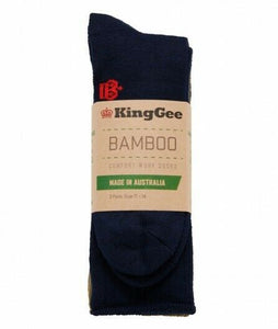 KingGee Mens Bamboo Work Socks 3 Pack Breathable Comfortable Workwear K09271