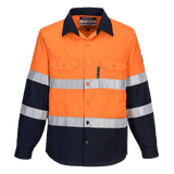 Portwest Mens Prime Mover Hi-Vis Work Shirt Long Sleeve Closed Front Taped FR04