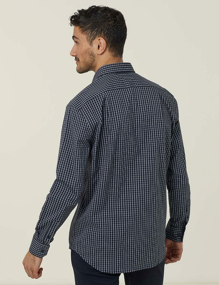 NNT Mens Business Long Sleeve Check Shirt Avignon Formal Shirts Comfort CATJDE